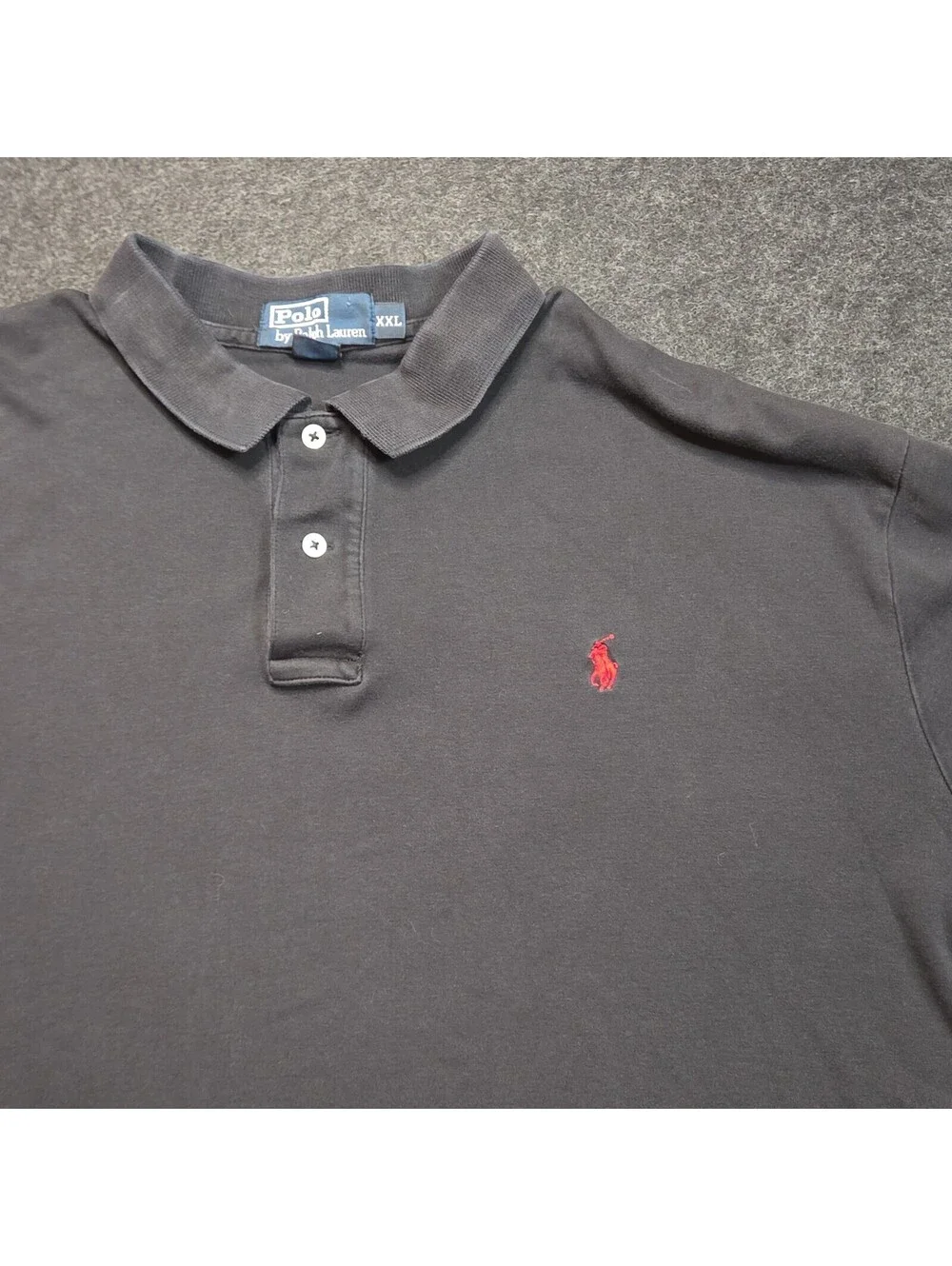 Polo Ralph Lauren Men's Polo Shirt 2XL Black Solid Short Sleeve Cotton Logo